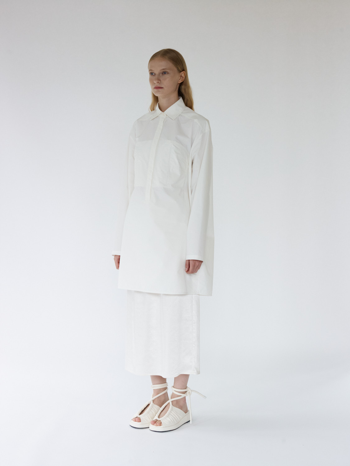 Karina Bustier Shirt Dress - White