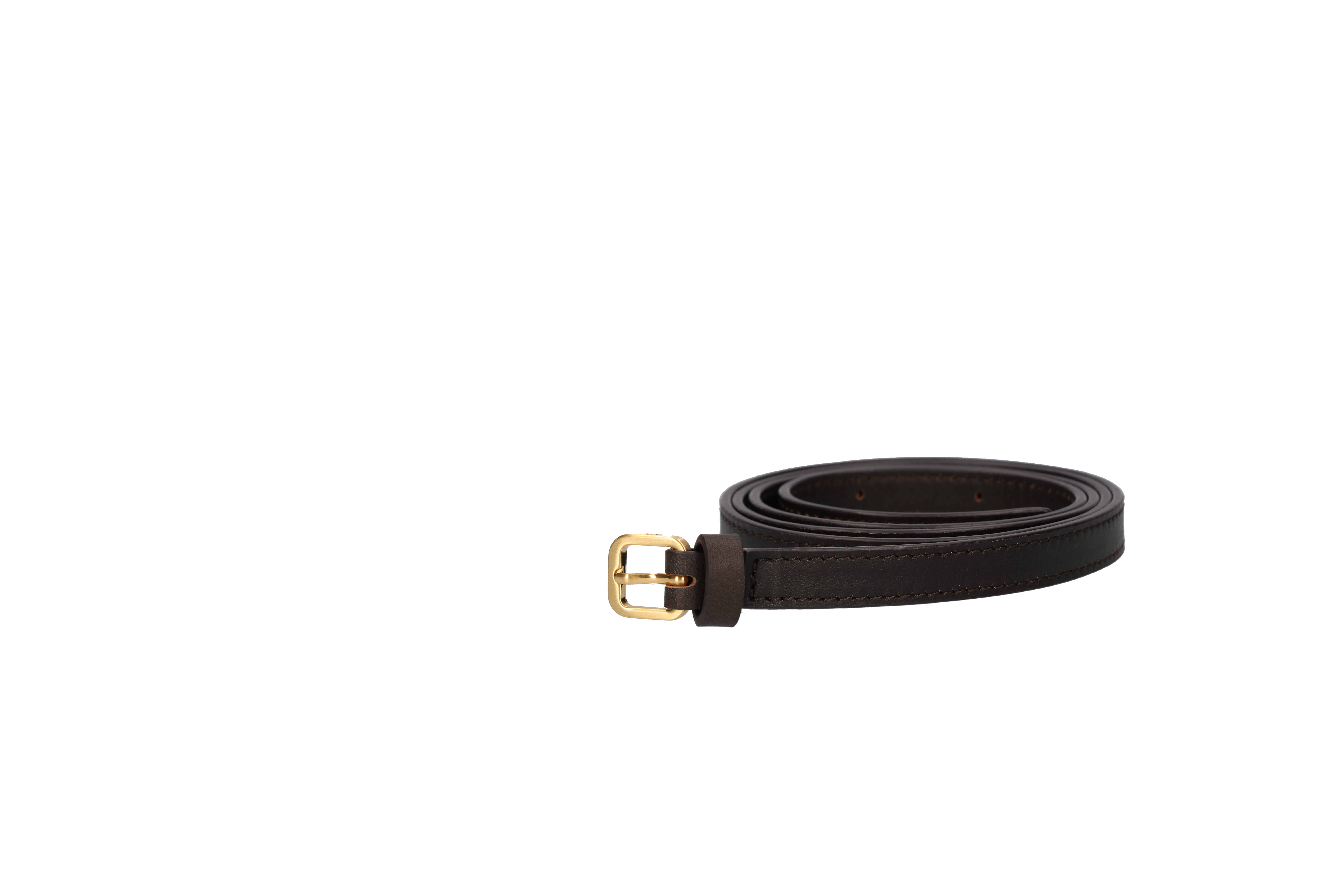 1.2cm Leather Belt - Brown (Brushed off)